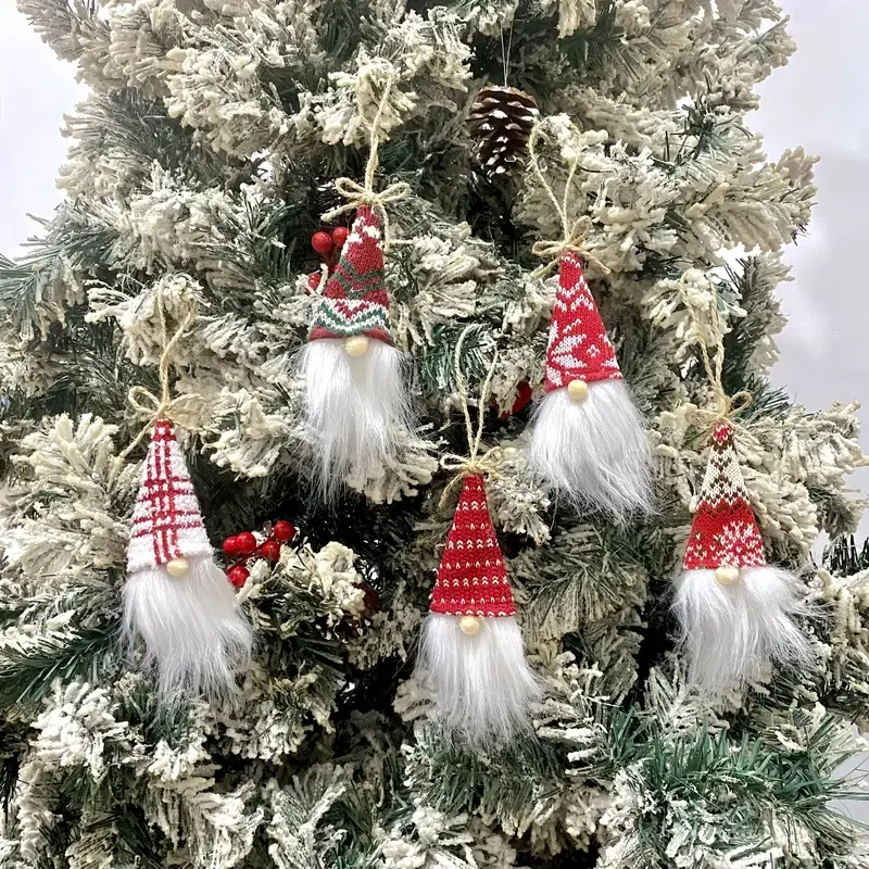 10-Piece Christmas Gnome Decoration Set, Classic Tree Decorations, Holiday Home Decor, Perfect for Festive & New Year Celebrations