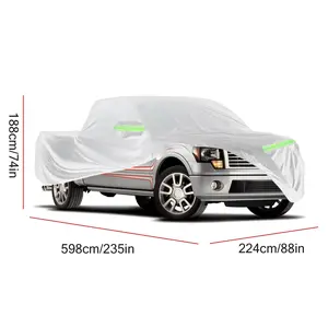 Suitable for F150 Pickup Truck 190T Silver Premium All-Weather Reflective Car Cover, Which is Sun, Snow, Dust, Water, and UV Resistant