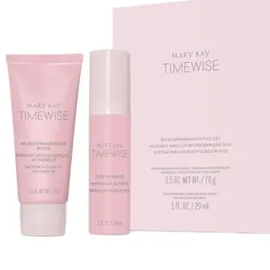 Mary Kay TimeWise Microdermabrasion Plus Set - Minimizes Pores & Improves Skin Texture with Pore Minimizer & Refiner - 2.5 oz & 1 fl oz