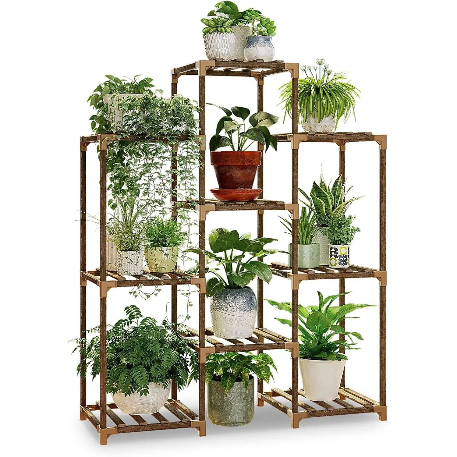 Plant Stand Indoor Plants Shelf Outdoor Wood Plant Rack for 4 Tiers ,Large Flower Stand for Multiple Plants, Ladder Plant Holder for Living Room Boho Home and Gardening