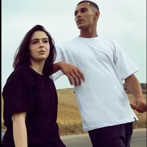 SWITS Organic Cotton Oversize Unisex Tee - Snow White & Dark Black, Short Sleeve, Casual Top for Men and Women - Womenswear, Tops