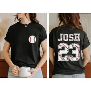 Baseball T-shirt With Custom Number And Name, Baseball Mom Tee, Personalized Baseball Gifts, Baseball Team Shirt, Gift for Unisex