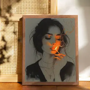 Charming Anime Girl and Matchstick Poster