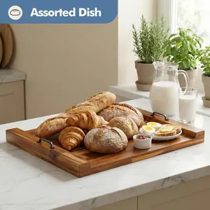 Farmhouse Acacia Wood Stove Cover with Handles – 22x29.5 inch Fit for Gas, Electric, Glass Top Ranges – Space Saving Countertop Protector & Extra Prep Surface, Easy to Clean