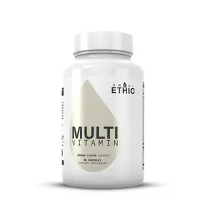 Sweat Ethic Multivitamin for Men & Women | Methylated B-Vitamins, Ginger Root & Probiotic Blend for Gut Health, Immune Boost | Vegetarian, High Bioavailability, cGMP Certified