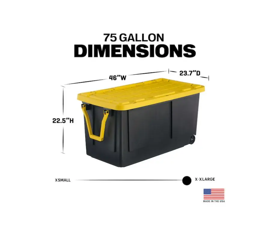 Project Source Commander X-large 75 -Gallons ( 300 -Quarts ) Black