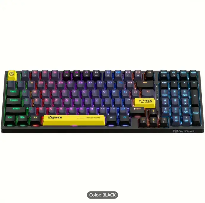 ONIKUMA G38 Wired USB Mechanical Keyboard 98 Keys Gamer For PC Laptop Mechanical Keyboards With Matte Key Caps LED Backlit