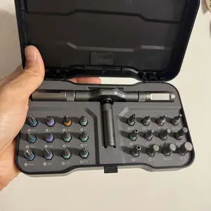 SEESE 24 in 1 Magnetic Screwdriver Set,Multifunctional Drill Bit Set,Household Repair Tool Kit,Detachable T-shaped Ratchet Handle Hardware