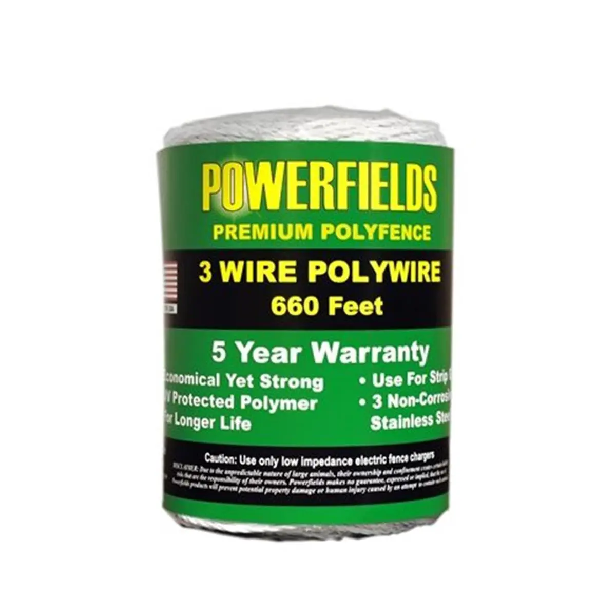 Powerfields 1381990 EW315-660 White 3-Wire Polywire - 660 ft.