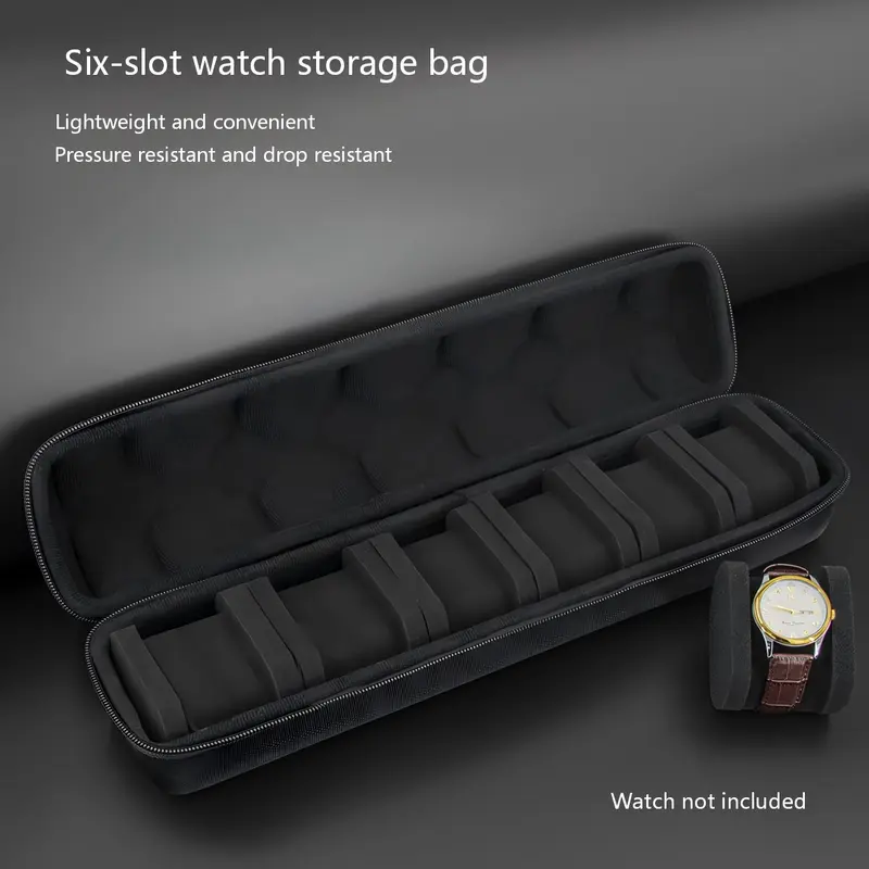Hard Shell Watch Storage Box, Watchbox, Watch Holder, Watch Organizer, with Buffer Divider and Handle, Flip Cover Design, Durable Travel Case, Scratch-Resistant, Multi-Purpose Home and Travel