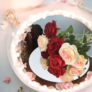 12 Pack Set of 12 Inch Round Acrylic Mirror Wall Sconces | 2mm Thick Shatter Resistant Candle Holders for Wedding Decor Party Decor Christmas Decor Plus 2 Free Bonus Holders 1 Gold and 1 Silver Floral Elegant