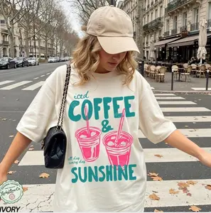 [SALE UP TO 50% + FREE SHIP] Iced Coffee and Sunshine Shirt, Iced Coffee Shirt, Coffee Lover Gift, Summer Graphic Tee, Summer Vibes Shirt, Coffee TShirt, Comfort Colors®