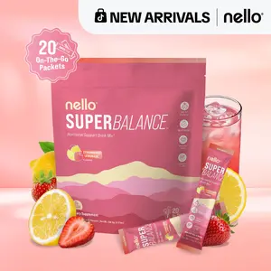 Nello Superbalance Hormonal Support Drink Mix, 20 Travel Packets, SRI-81 Shatavari, Myo-Inositol, Rhodiola Rosea, Vitamin C, Magnesium, Theobromine, Vitamin B6/C
