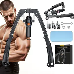 Twister Arm Trainer, 3-in-1 Hydraulic Power Chest Workout Equipment with Ab Roller Wheels and Hooks, Adjustable 22–440 lbs Resistance, for Men and Women, Indoor Fitness Equipment for Home Full-Body Strength Training, Arm Fitness Machine