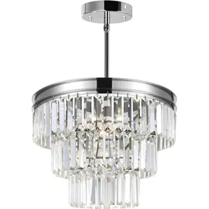 CWI Lighting Weiss 5 Light 18 inch Chrome Down Chandelier Ceiling Light 9969P18-5-601