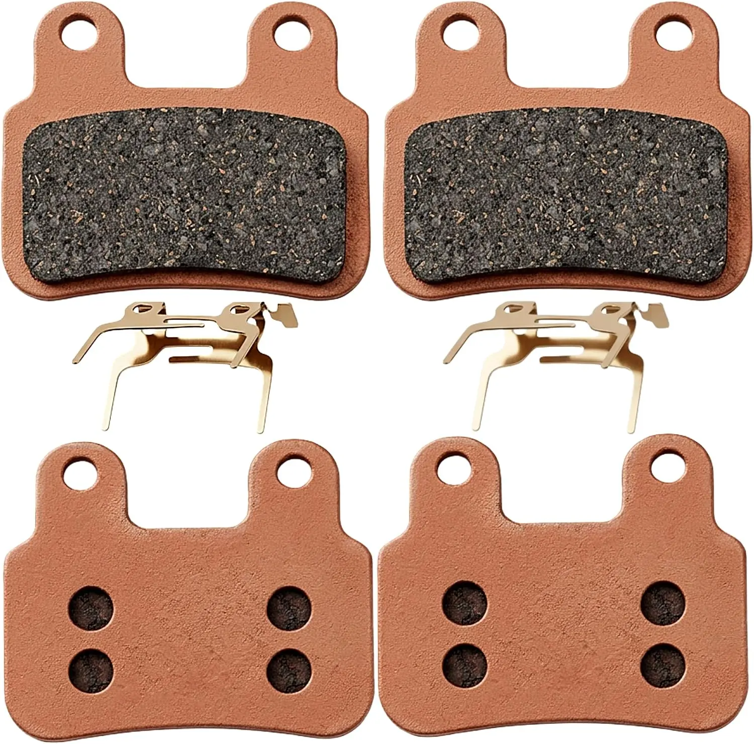 2 Pairs Copper Sintered E-Bike Disc Brake Pads for Ridstar Q20/Q20 Pro/H26 Pro All-Metal Low Noise High Heat Resistance Strong Bite Front & Rear Set