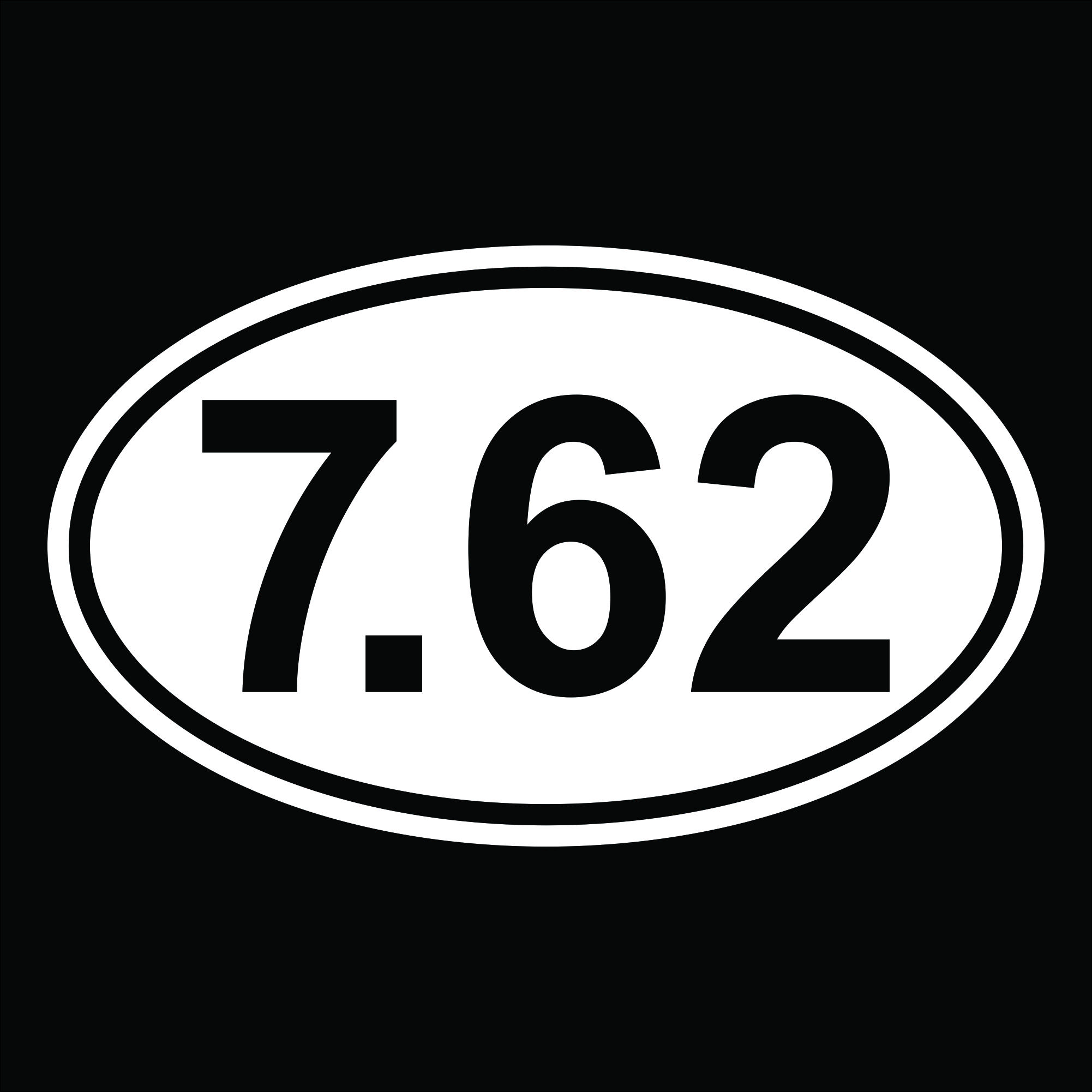 7.62 Oval Vinyl Decals / Stickers 2(TWO) Pack