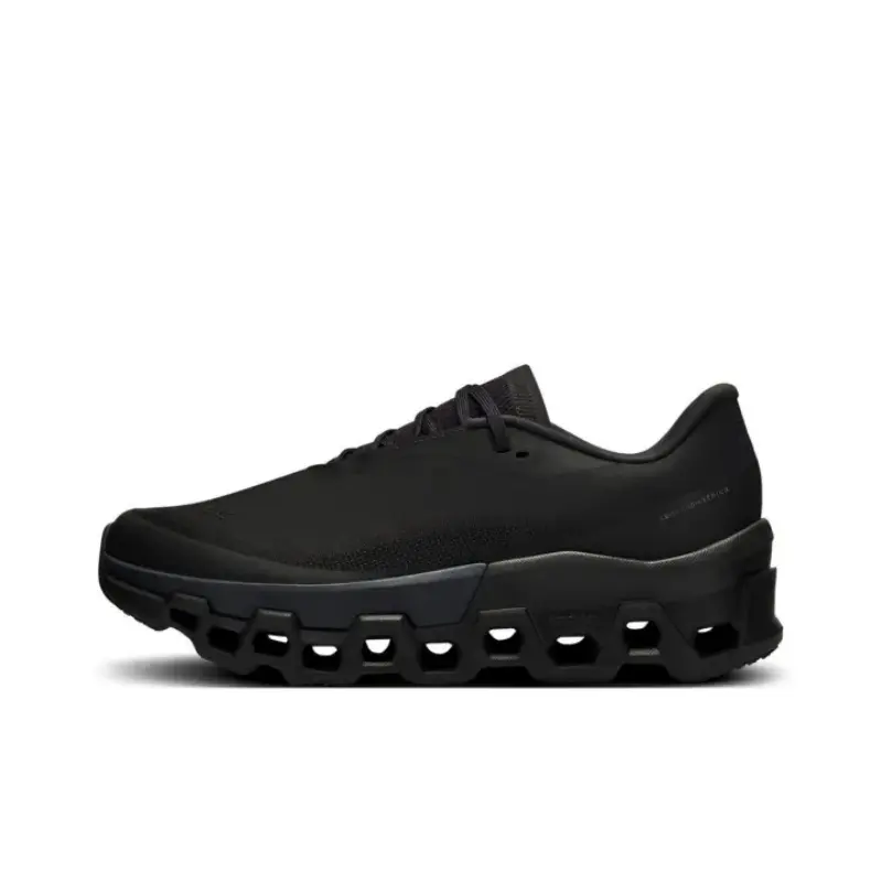 Unisex All Black Hollow Cloud Cushion Running Sneakers, Viral Chunky Hollow Shock Absorb Sole Lightweight Breathable Athletic Walking Gym Trainers For Men Women