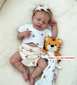 48 CM 3D-Paint With Visible Veins Full Vinyl Body Asleeping Girl Reborn Baby Doll Toy Lifelike Play House Bathe Toy