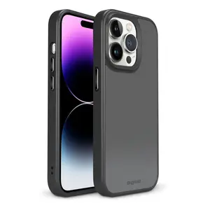Clear Reinforced Protective Phone Case with Pink Border compatible with iPhone 14 Pro