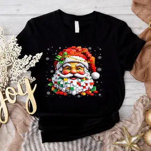 Christmas Builder Block Brick Building Santa Face Mens Boys