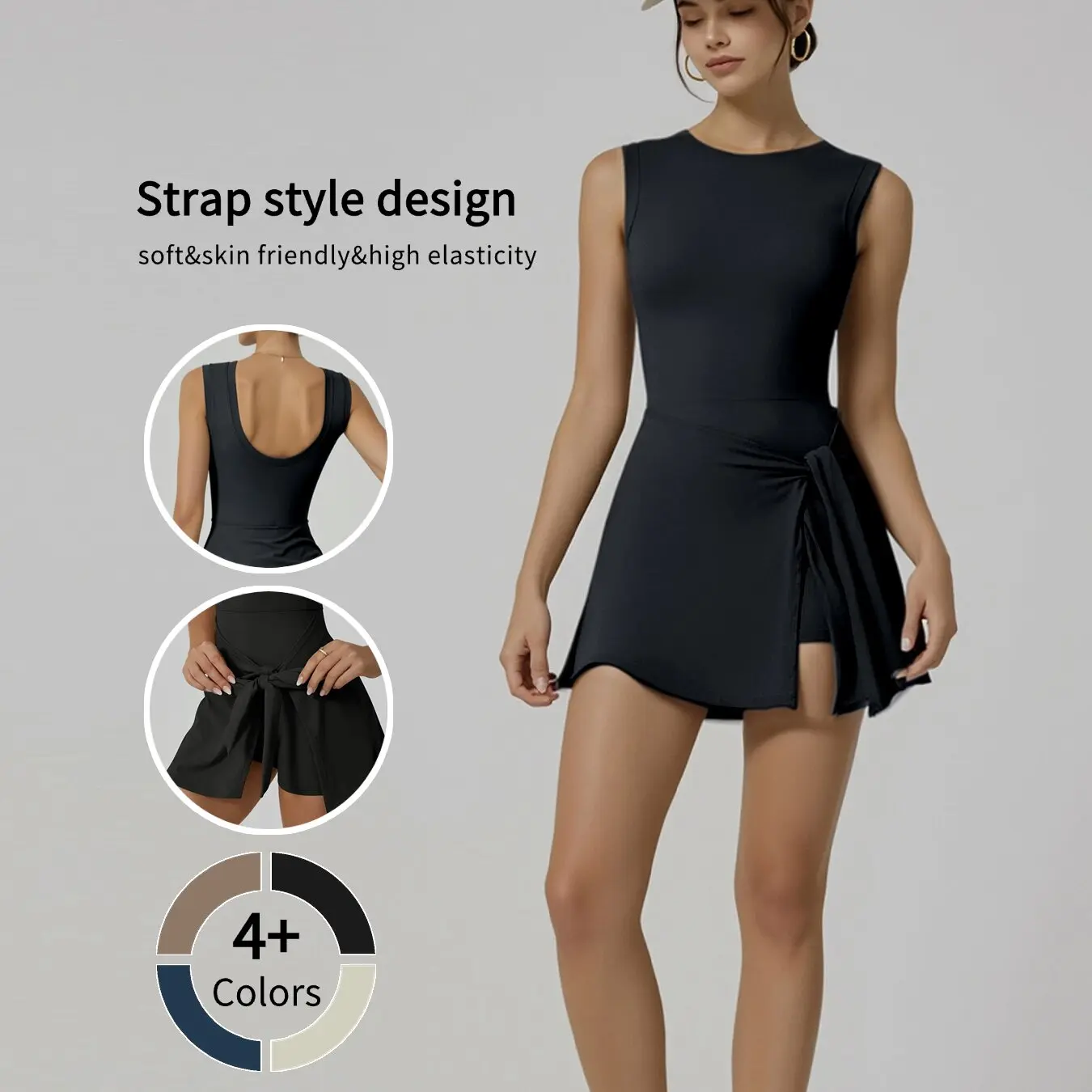 The Old Money Golf Dress You NEED! U-Back & Bow Tie Design Makes You Look 10lbs Lighter instantly! From Court to Brunch in Seconds – Soft, No See-Through & So Chic!