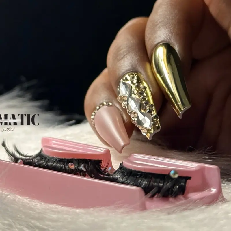 Diamond Lashes - Premium Eyelashes for Makeup Application, Natural Color with Diamond Accents girl beginner