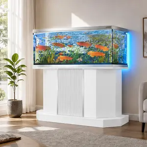 ARCH Heavy Duty Aquarium Stand for 55-75 Gallon Fish Tank, White MDF Cabinet with Power Outlet 4 AC 2 USB, 880LBS Capacity, Storage Shelf for Turtle Reptile Terrarium, 47.64x14.17x28.70 Inch, White Color Options, MDF Material, Color: White