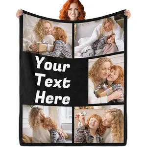 Custom Blanket with 5 Photos Multiple Designs, Personalized Gifts for Families,Boyfriend,Girlfriend,Kids, Christmas Blanket with Multiple Designs.