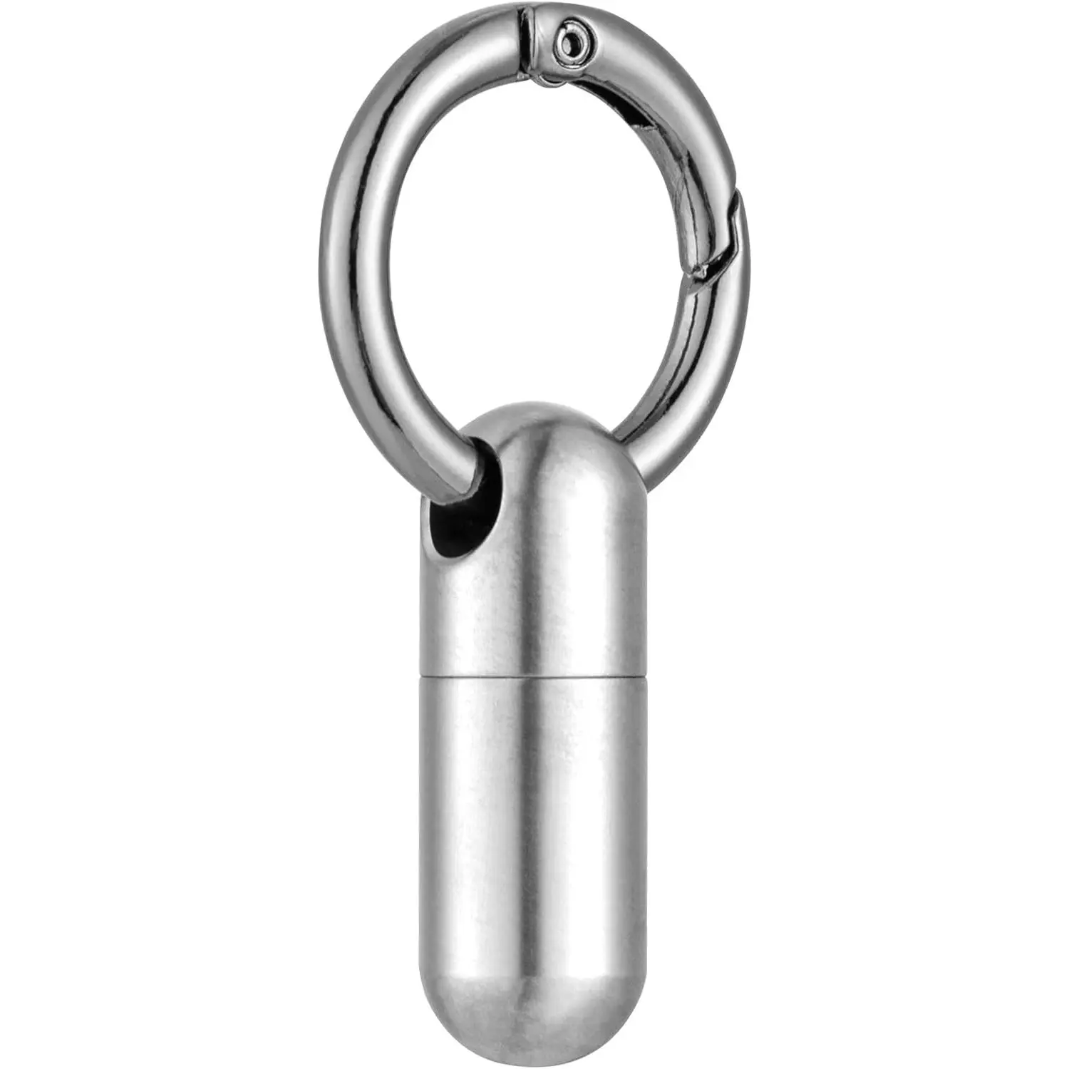Boxsik Titanium Keychain Pill Holder, Small Waterproof Pill Case with Carabiner Clip, Airtight Mini Metal Container for Travel and Daily Use, Compact Portable Capsule Holder