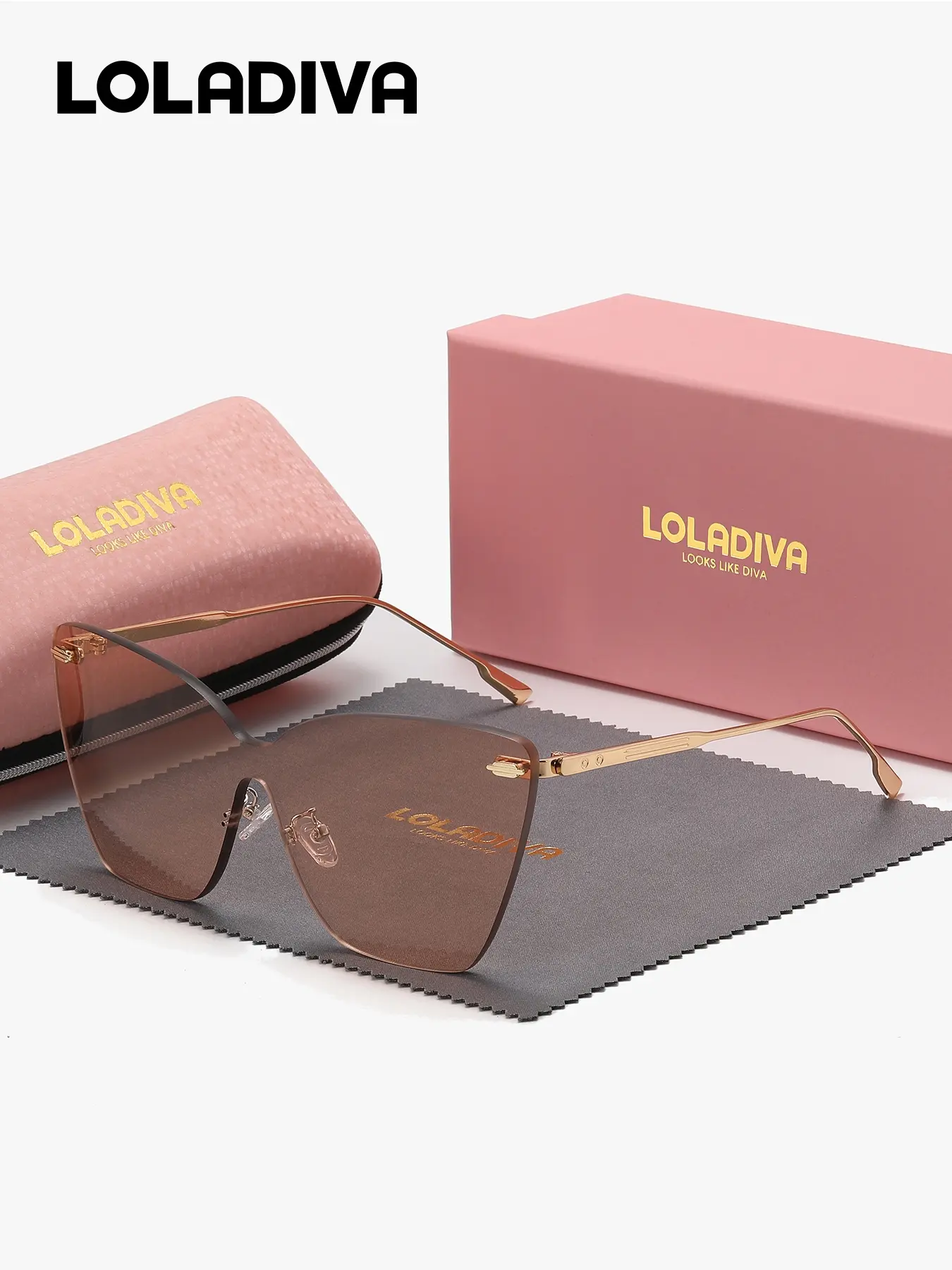 LOLADIVA 1 Piece Capture Attention Frameless Sunglasses Cute And Funny Butterfly Frame Sunglasses UV400