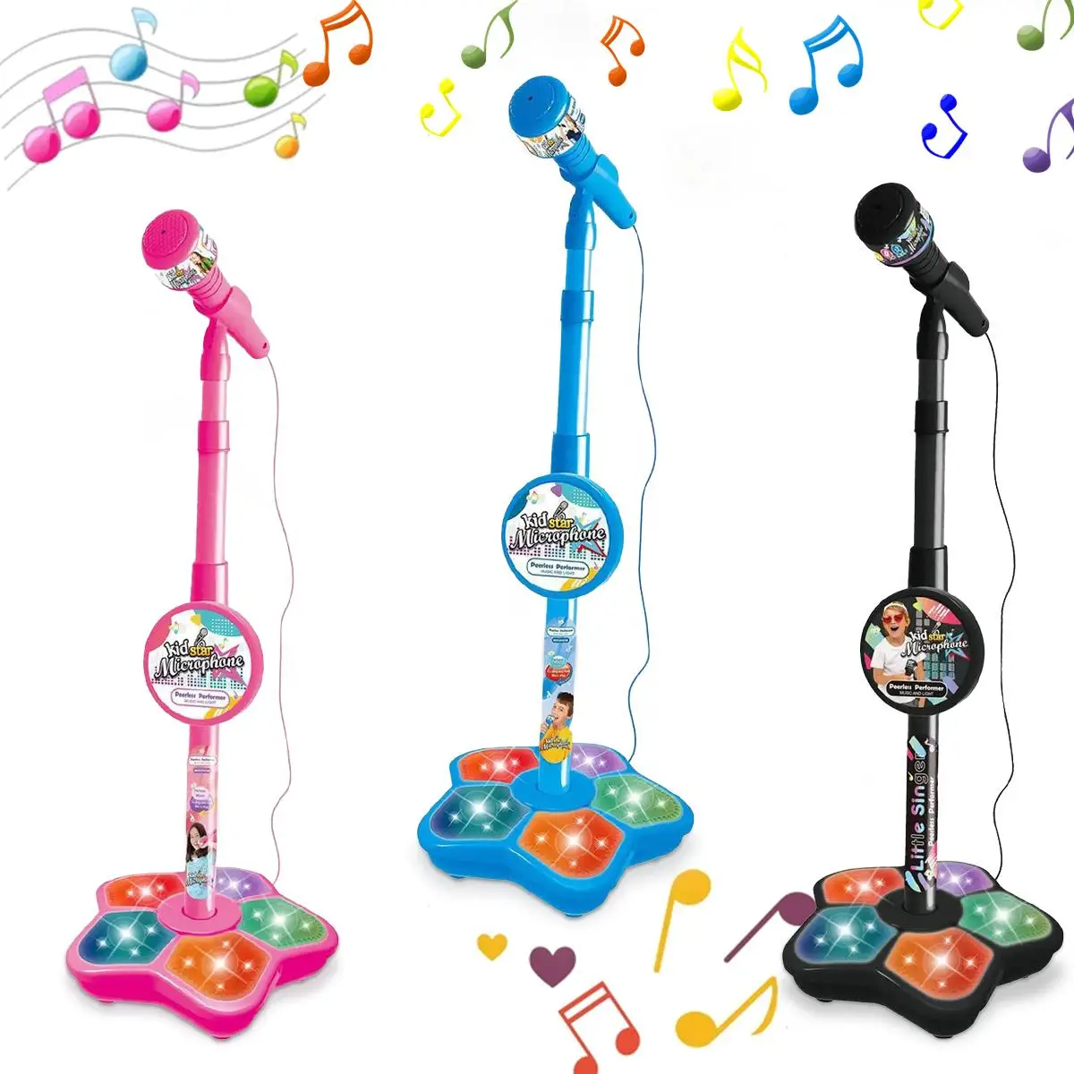 Adjustable Height Stand Karaoke Microphone Toy, 1 Count Portable Handheld Brain-training Educational Toy, Birthday Home Parties