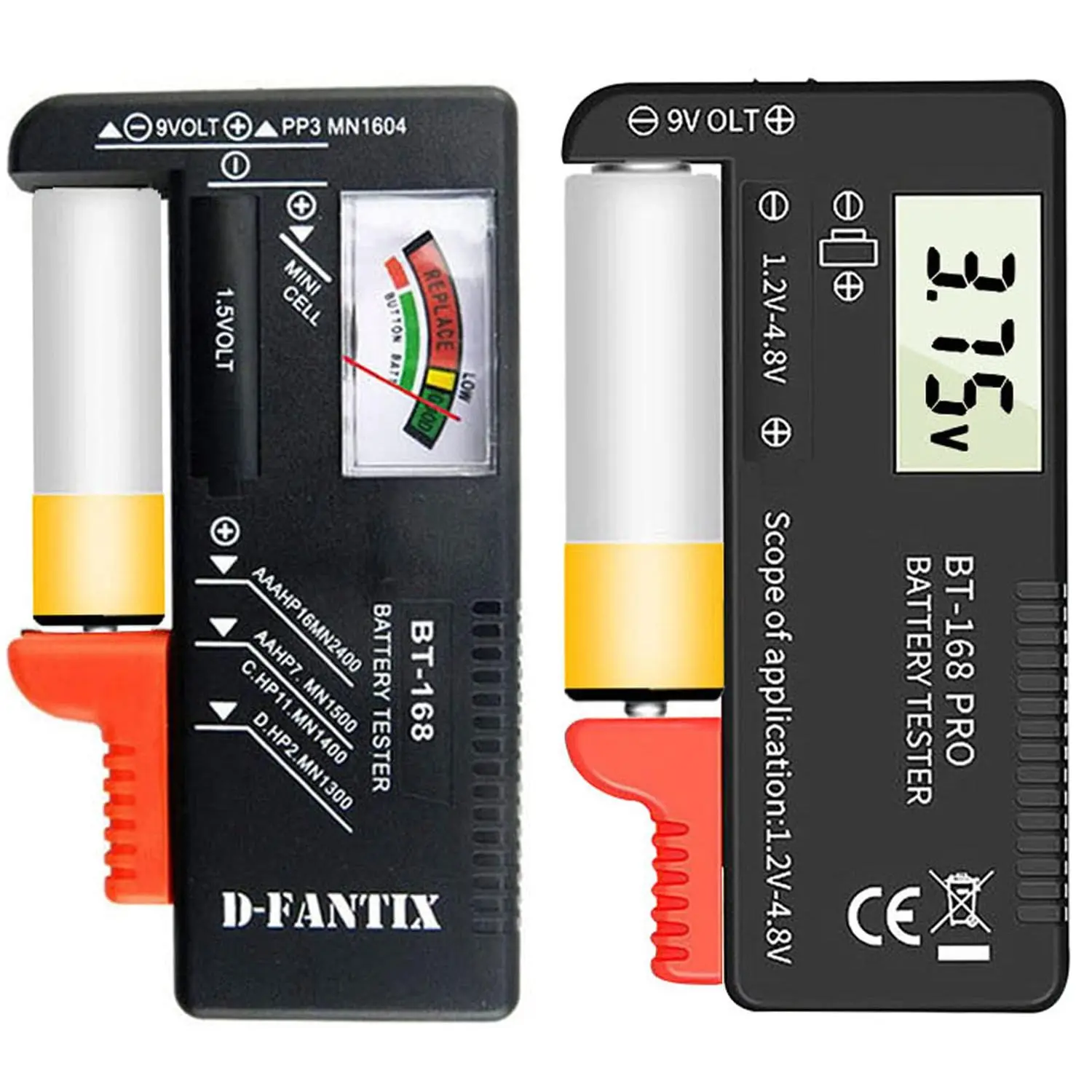 Tester Checker Digital LCD Universal  Tester  for  AAA 9V 1.5V 1.2~4.8V ,Household  Life Level Testers Power Meter (168+168PRO)
