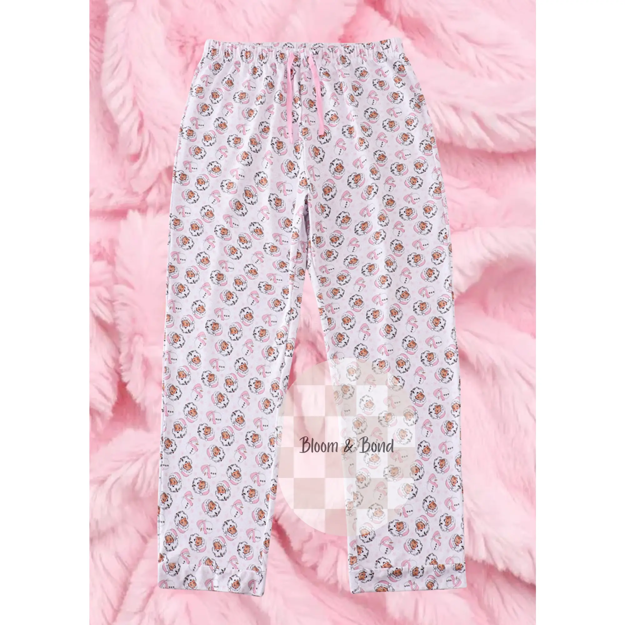 Pink Christmas Santa Women’s PJ Pants