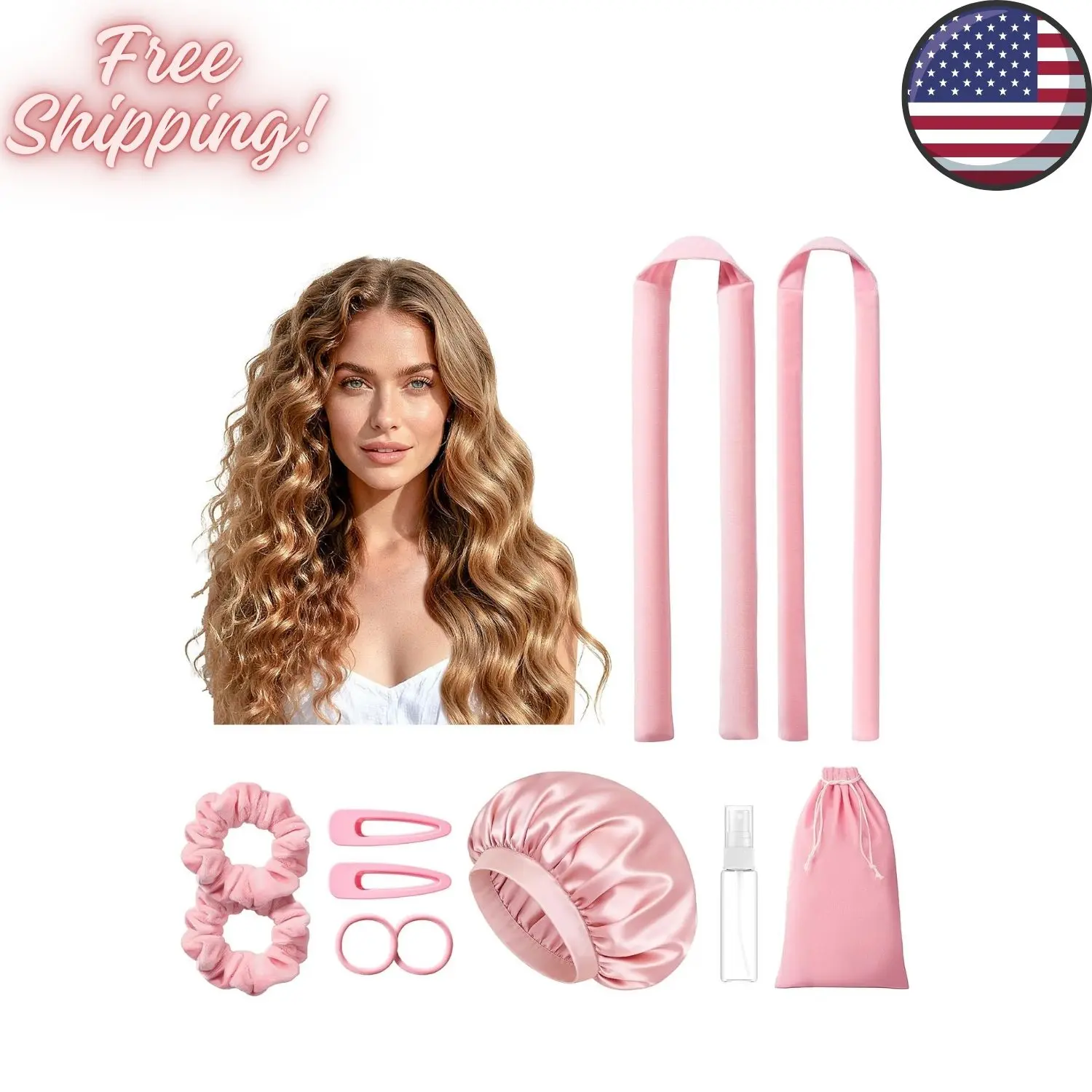 Heatless Curls Overnight, 2 Sizes of Soft Hair Rollers