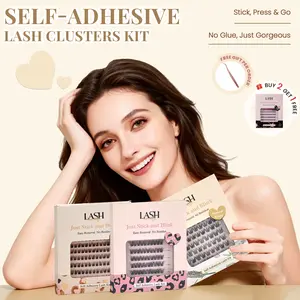 Lashterally Self-Adhesive Lash Cluster Kit 3 Styles Glue-Free Easy Removal Natural Lashes 10mm/12mm/14mm Lightweight 24+ Secure Hold 72/90/110/120 Eyelashes Clusters for Flawless Makeup - Cosmetic