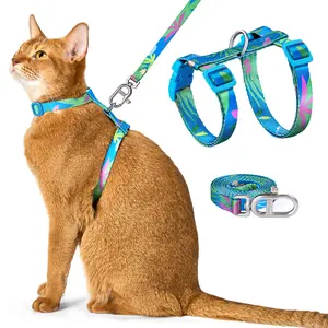 PetThem Cat Harness & Leash Set - Escape Proof Adjustable Vest Harness, Soft and Lightweight, Safe & Easy to Wear, Perfect Choice for Walking & Travel, Fit Small Medium Large Cats