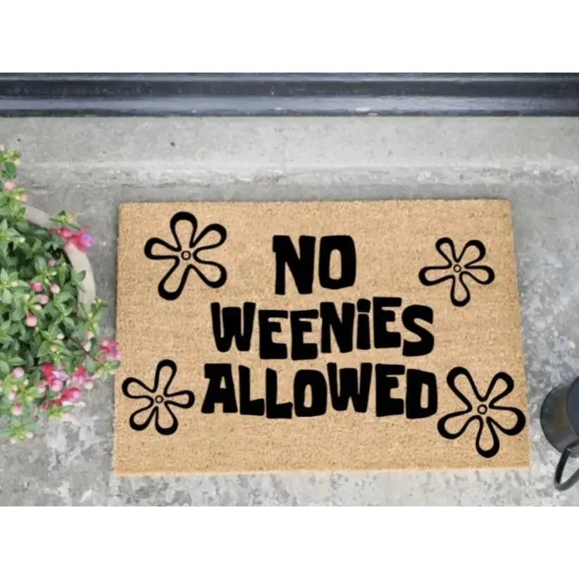 Funny "No Weenies Allowed" Diatom Mud Doormat - Super Absorbent, Quick Dry, Non-Slip Decorative Rug for Indoor Front Door Entryway, Housewarming Gift