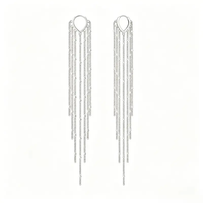 Long Tassel Earrings for Women,Chain Tassel Threader Earrings Trend Dangling,Trendy Hypoallergenic for upgrade your everyday outfits, weddings, ceremonies, Mother's Day, parties, and more