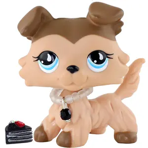 Mini Pet Shop Collie #893 Decoration with Fashion Accessories Miniature Bobble Head Collie Compatible with LPS Collection Birthday Christmas Halloween Gift Ornaments Collectible Figurines Doll Figurines Statue Bobblehead