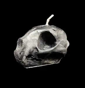 Small Cat Skull Candle