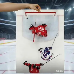 [Poster No Frame] The USA Men’s Hockey Team Sport Champions Graphic Poster (Frame not included ), Fan Aesthetic Prints Lover Fan Gift for Friend