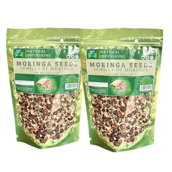 Green Royalty Raw Moringa Seeds - 4oz (114g) 350ct Convenient Pouch, Natural Edible Dietary Supplement, Youth-Focused, Good Protein Source, Oatmeal Companion, 1-Month Supply, Chilled Pantry Food for Fitness Enthusiasts, A Good Source Of Protein