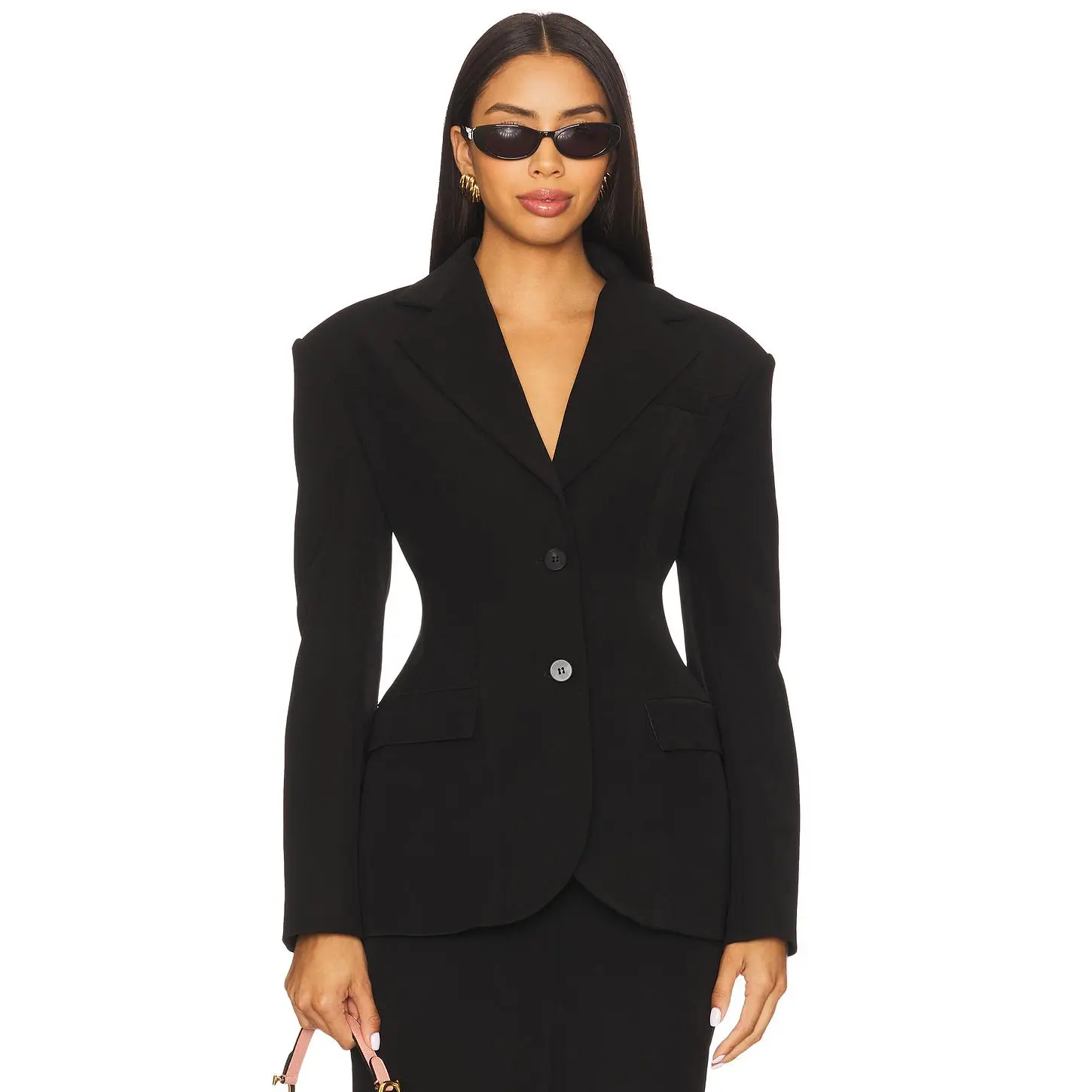 Line & Dot Ida Hourglass Blazer in Black