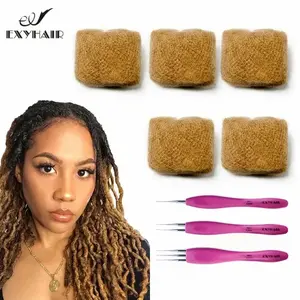 EXYHAIR Honey Blonde #27 Afro Kinky Bulk Hair Extensions for Braiding & Dreadlock Styling Human Hair Volume Texture Natural Curly Look