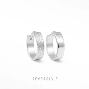 Florentine Silver Hoop Earrings | Wynning Reversible Hoops