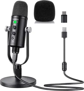 Mercase USB Condenser Microphone for PC, Mac, Phones, PS4/PS5 – Plug & Play Studio Mic with Mute Button & Noise Reduction – for Recording, Streaming, Podcasting, Gaming, Zoom, TikTok, YouTube
