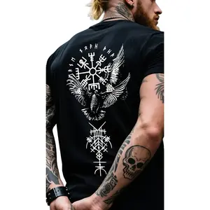 2025 Valkyrie Vintage Spell Raven Totem Hoodies & Sweatshirts | Norse Mythology 2-Sided Shirt | Unisex Gothic Merch Gift for Men & Women Classic Fabric Menswear Oversized Pocket Sport