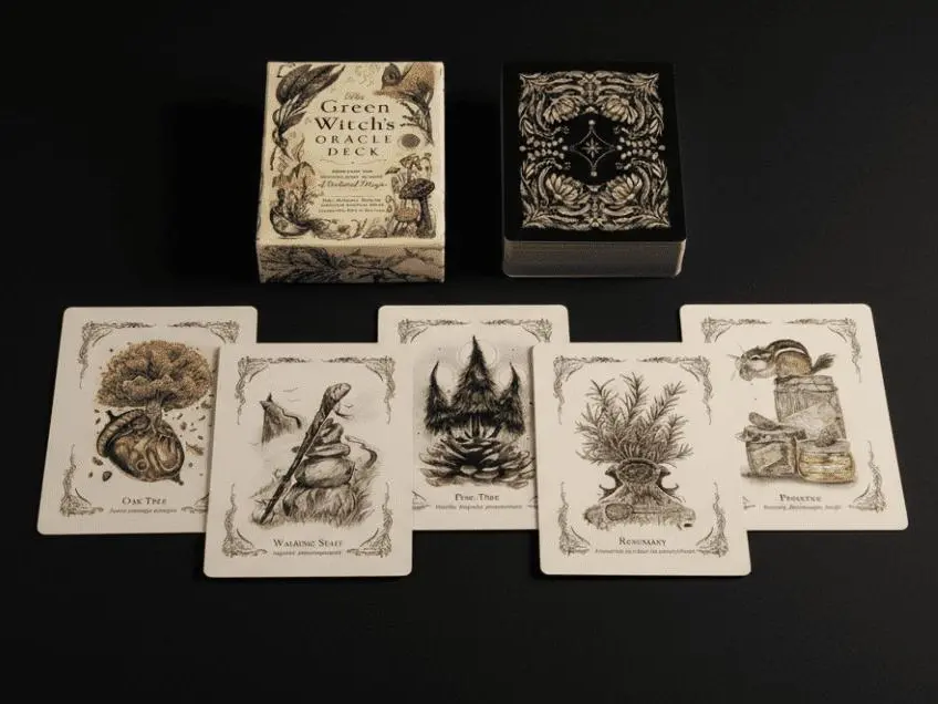 Green Witch’s Oracle Card Deck – Nature & Plant-Inspired Reflection Cards