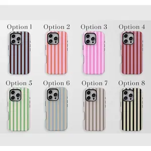 Striped Phone Case Collection, Light Blue Maroon, Pink Orange, Pink Red, Cream Green, Blue Beige, Beige Taupe, Cream Black Vertical Vibes, fashion vibes minimal cozy gift play now, iPhone 17 16 15 14 13 12 Pro Max Plus X, Galaxy S25 S24 S23 S22 Ultra